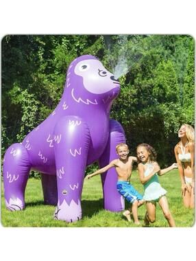 BigMouth Giant Ape Inflatable Sprinkler 6.5FT Purple Gorilla Water Toy